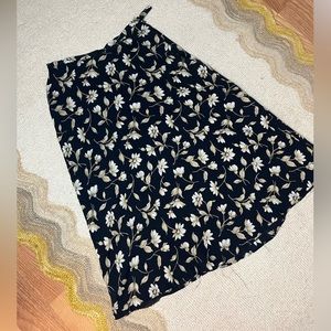 Vintage Jones New York navy mid-long floral skirt